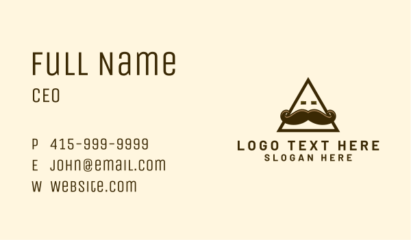 Triangle Mustache Face Business Card Design Image Preview