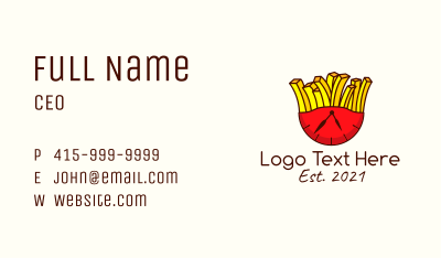 French Fries Clock  Business Card Image Preview