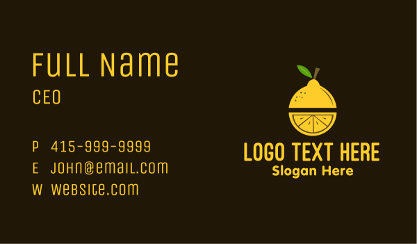 Lemon Juice Pulp Business Card Design Image Preview