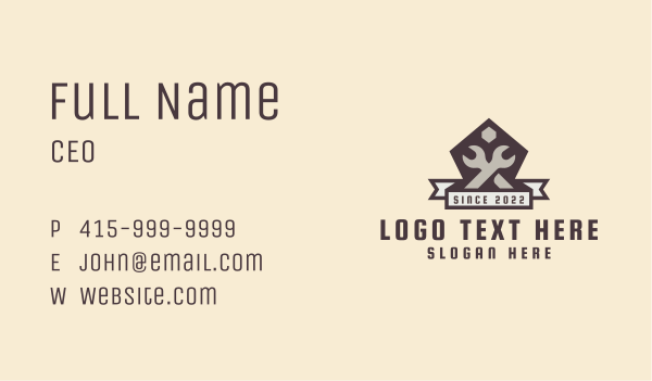 Wrench Handyman Fixture  Business Card Design Image Preview