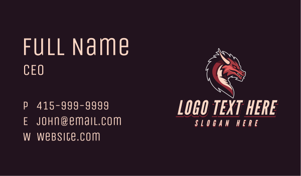 Demon Dragon Gaming Business Card Design Image Preview