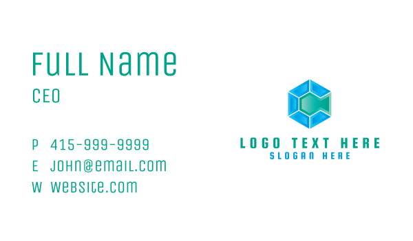 Hexagon Business Letter C   Business Card Design Image Preview