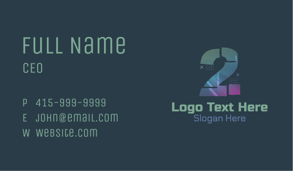 Modern Glitch Number 2 Business Card Design Image Preview