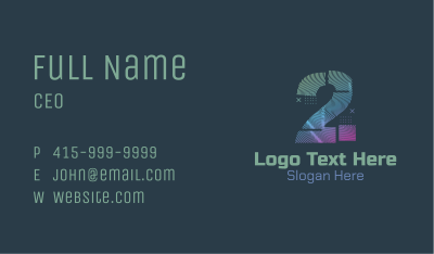 Modern Glitch Number 2 Business Card Image Preview