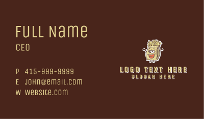 French Fries Mascot  Business Card Image Preview