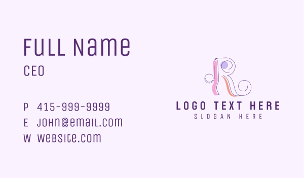 Fashion Letter R Business Card Design Image Preview