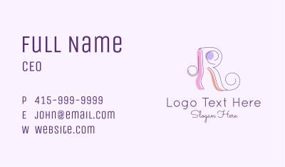 Fashion Letter R Business Card