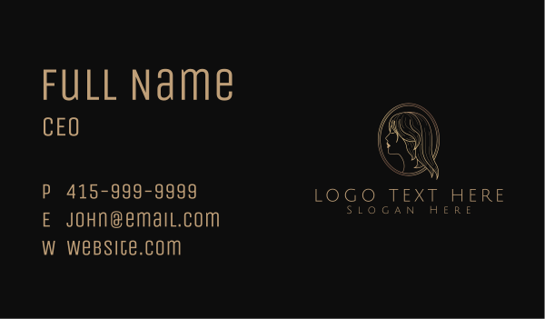 Feminine Gold Fashion Business Card Design Image Preview