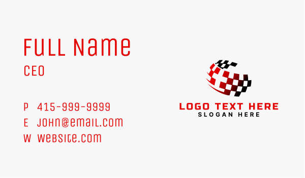 Fast Racing Flag Business Card Design Image Preview