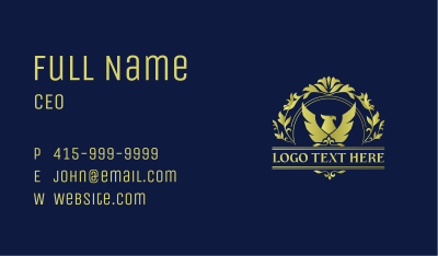 Gold Eagle Crest Business Card Image Preview