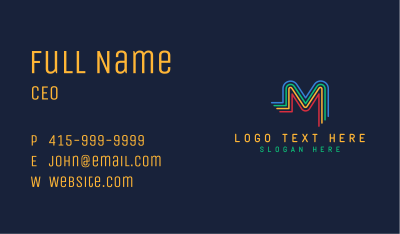 Colorful Letter M Lines Business Card Image Preview