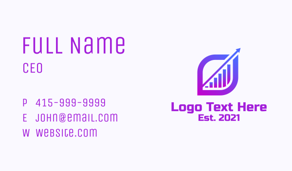 Purple Bar Diagram  Business Card Design Image Preview