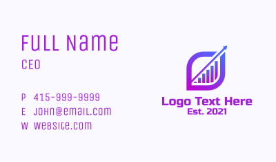 Purple Bar Diagram  Business Card Image Preview