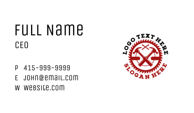 Carpentry Saw Hammer Contractor Business Card Image Preview