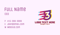 Speedy Number 3 Motion Business Card Image Preview