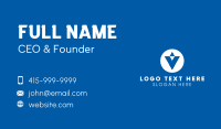Blue Letter V Business Card Design