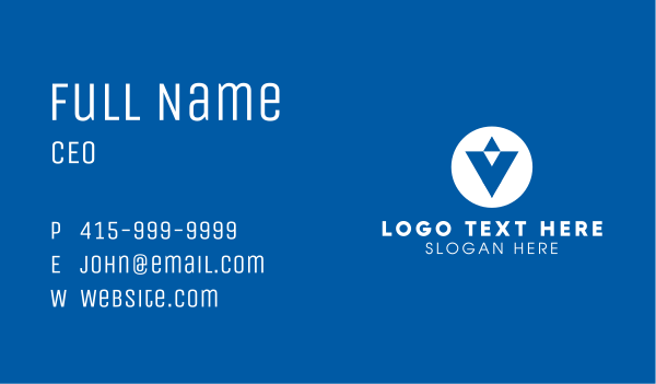 Blue Letter V Business Card Design Image Preview