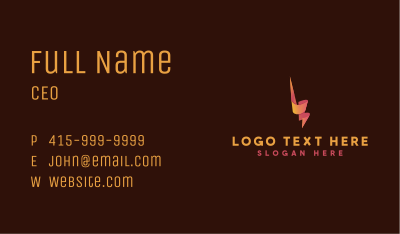 Dynamic Lightning Bolt Business Card Image Preview