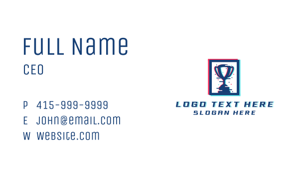 Gaming Pixel Trophy Business Card Design Image Preview