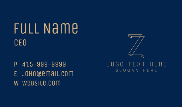 Golden Geometric Tech Business Card Design Image Preview