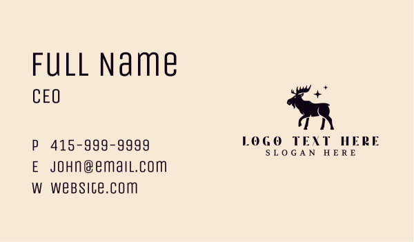 Moose Hunting Animal Business Card Design Image Preview