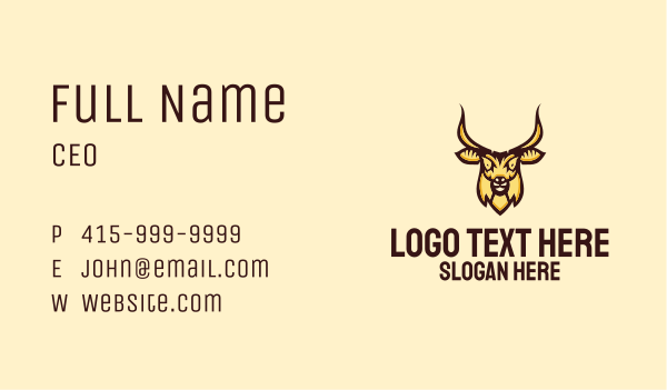 Wild Goat Head  Business Card Design Image Preview