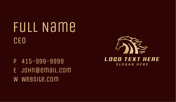 Horse Racing Animal Business Card Design Image Preview