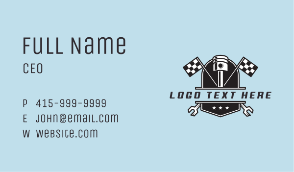 Piston Automotive Racing Business Card Design Image Preview