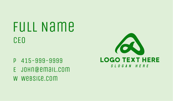 Green Triangle Letter A  Business Card Design Image Preview