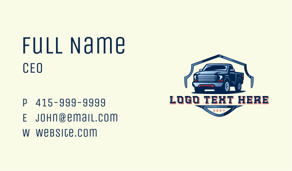 Pickup Truck Detailing Business Card Design Image Preview