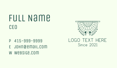 Woven Cotton Tapestry  Business Card Image Preview