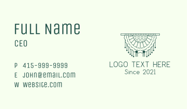 Woven Cotton Tapestry  Business Card