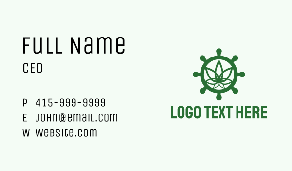 Green Marijuana Helm  Business Card Design Image Preview