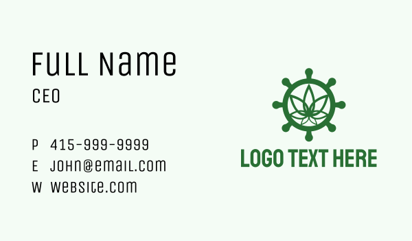 Green Marijuana Helm  Business Card Design