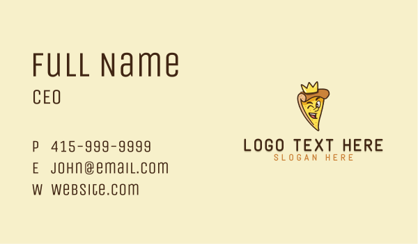 Pizza Crown Mascot Business Card Design Image Preview