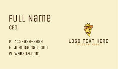 Pizza Crown Mascot Business Card Image Preview