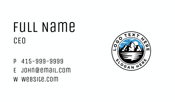 Mountain Valley River Business Card Design Image Preview