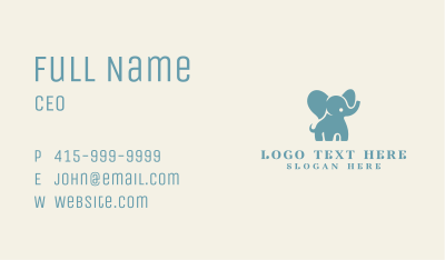 Cute Elephant Zoo Business Card Image Preview