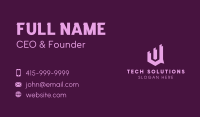 Business Tech Letter U Business Card Image Preview