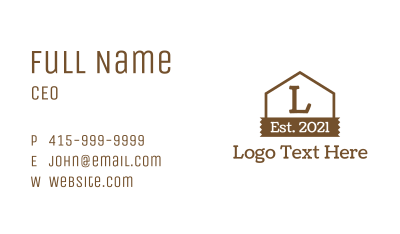 Wood House Letter  Business Card