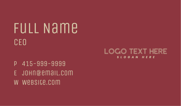 Fun Outlined Wordmark Business Card Design Image Preview