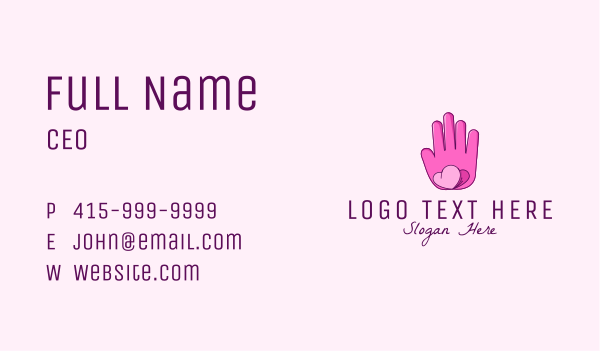 Pink Lovely Butterfly Hand Business Card Design Image Preview