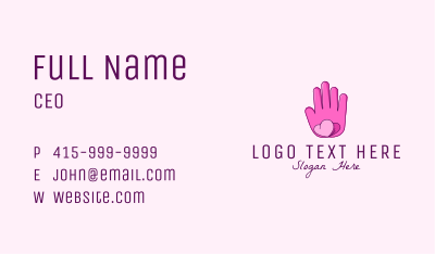 Pink Lovely Butterfly Hand Business Card Image Preview