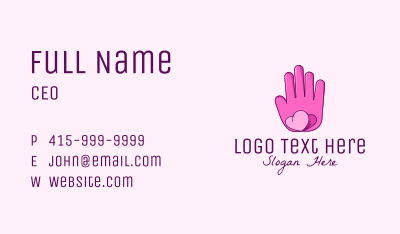 Pink Lovely Butterfly Hand Business Card