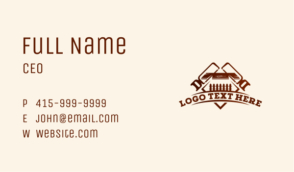 Carpentry Hacksaw Woodwork Business Card Design Image Preview