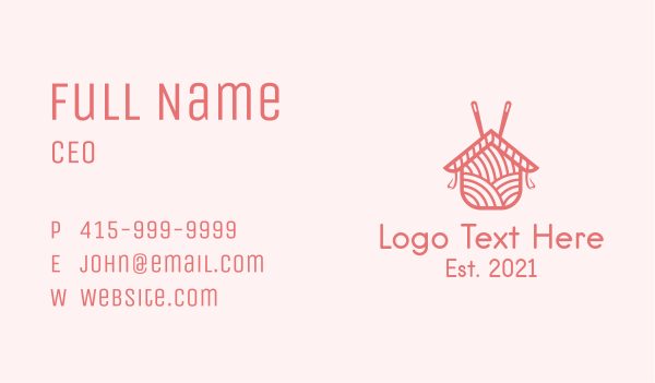 Pink House Crochet  Business Card Design Image Preview