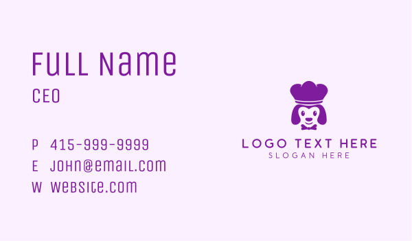 Purple Puppy Chef Business Card Design Image Preview