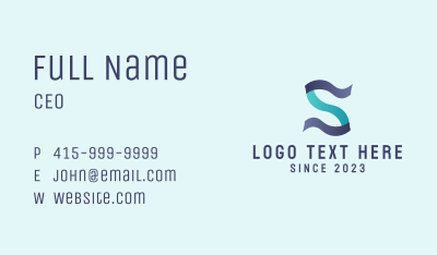 Digital Software Letter S Business Card Image Preview
