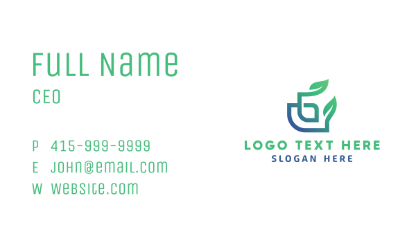 Leafy Bamboo Letter G Business Card Design Image Preview