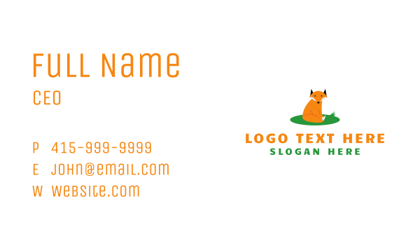 Cute Wild Fox Business Card Design Image Preview